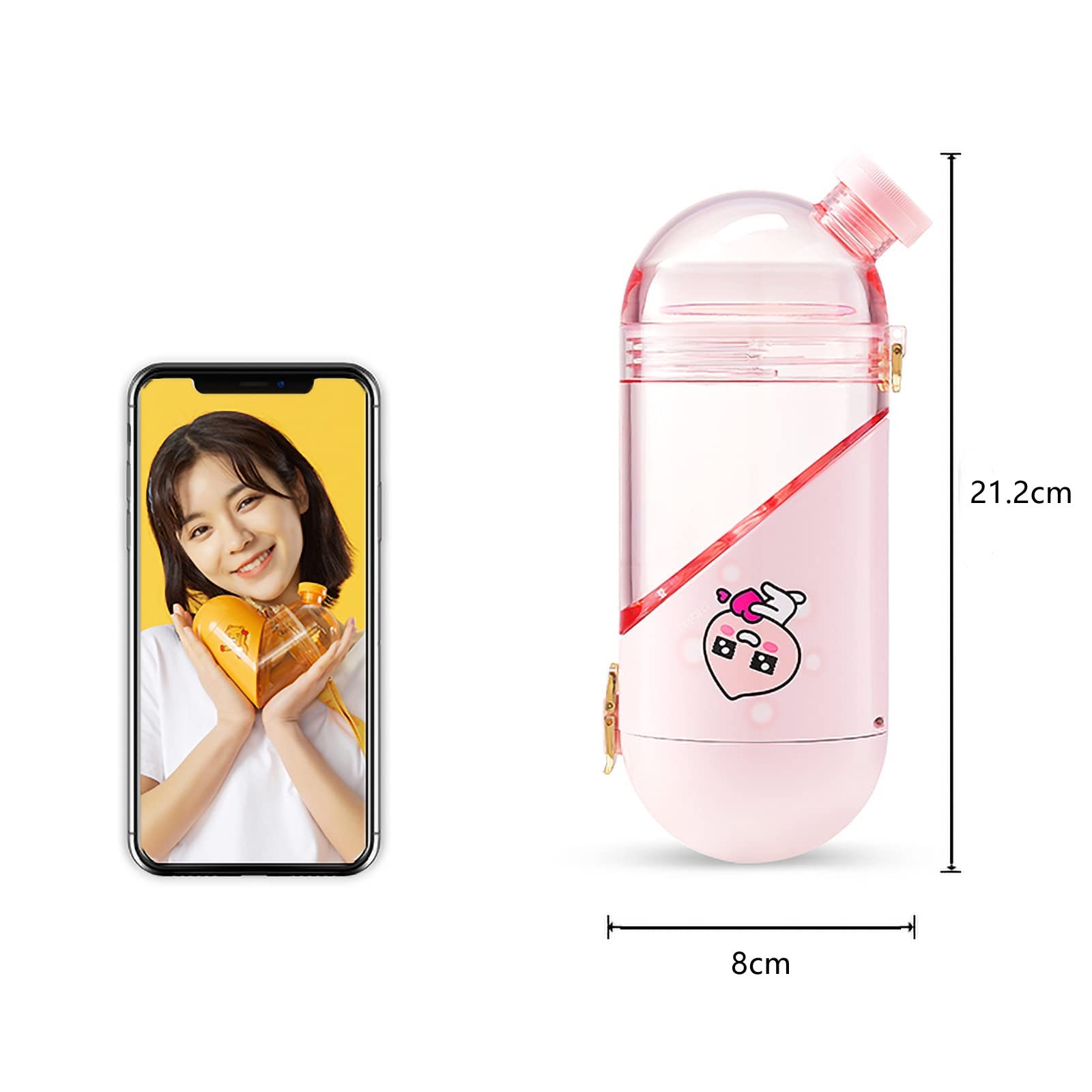 Amazon｜折りたたみ式の水ボトル、スマートなハート型の水ボトル